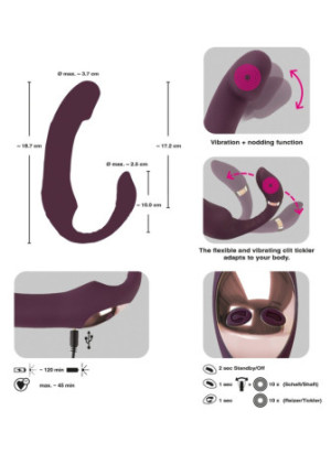 Nodding Tip Vibrator with Bendable Clit Stimulation